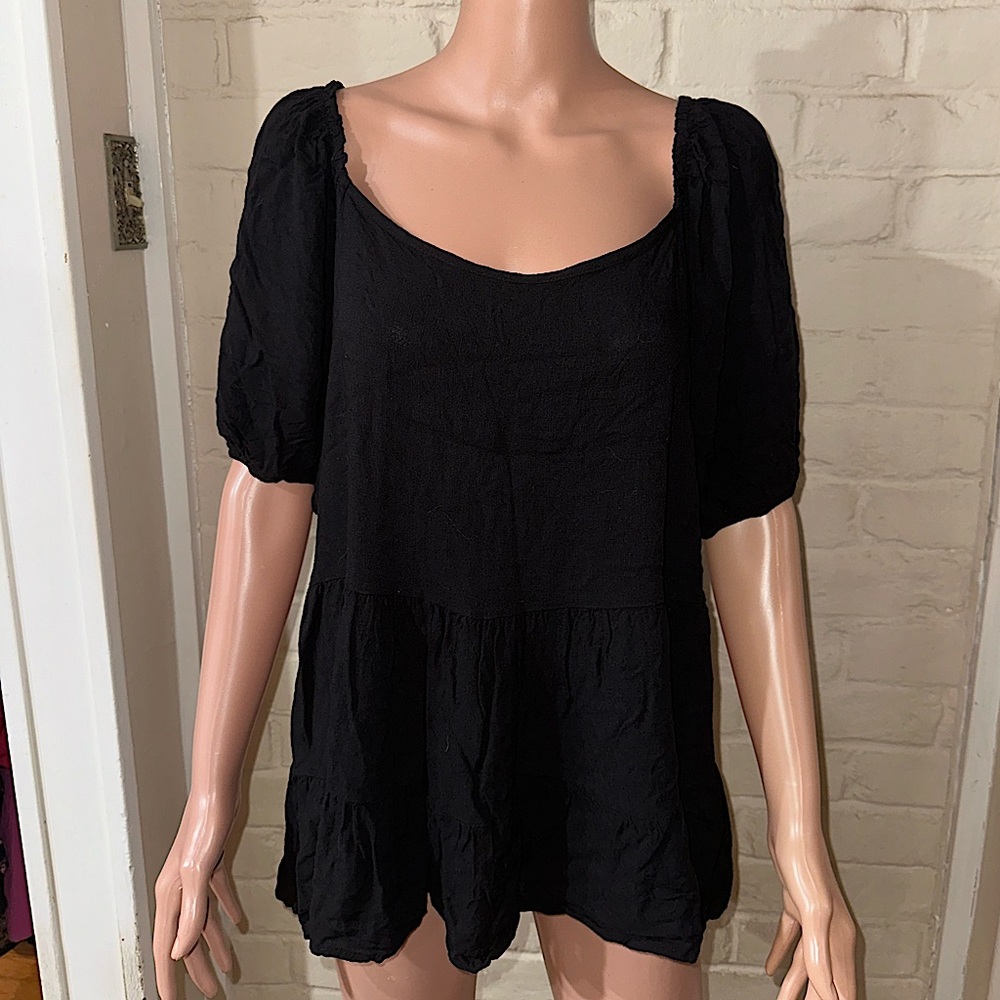 A Beautiful Life size A, XL black boho cute basic top blouse